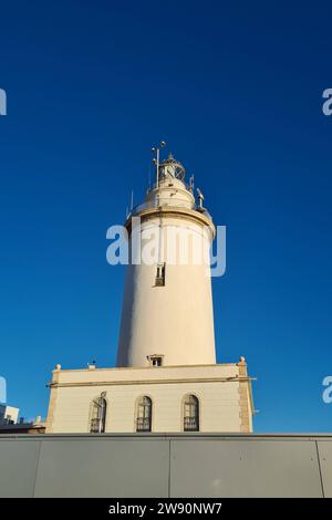 Malaga Themenfoto : Urlaub, Europa, Spanien, Andalusien, Malaga, 19.12.2023 Leuchturm im Hafen von Malaga Themenfoto : Urlaub, Europa, Spanien, Andalusien, Malaga, 19.12.2023 *** Malaga thème photo vacances, Europe, Espagne, Andalousie, Malaga, 19 12 2023 Phare dans le port de Malaga vacances photo à thème, Europe, Espagne, Andalousie, Malaga, 19 12 2023 Copyright : xAugstx/xEibner-Pressefotox EP jat Banque D'Images