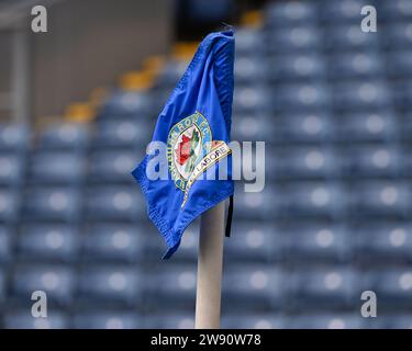 Vue générale du drapeau d'angle d'Ewood Park avant le match, lors du Sky Bet Championship Match Blackburn Rovers vs Watford à Ewood Park, Blackburn, Royaume-Uni, le 23 décembre 2023 (photo de Cody Froggatt/News Images) Banque D'Images