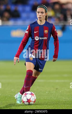 Barcelone, Espagne. 21 décembre 2023. Aitana Bonmati (14 ans) du FC Barcelone a été vue lors du match de la Ligue des champions féminine de l’UEFA entre le FC Barcelone et le FC Rosengaard à Estadi Johan Cruyff à Barcelone. (Crédit photo : Gonzales photo - Ainhoa Rodriguez). Banque D'Images