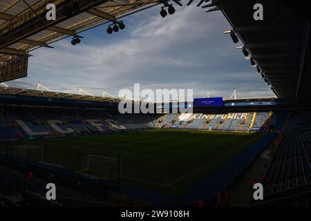 Leicester, Royaume-Uni. 23 décembre 2023. Vue générale à l'intérieur du stade pendant le match de championnat Sky Bet entre Leicester City et Rotherham United au King Power Stadium, Leicester le samedi 23 décembre 2023. Crédit : MI News & Sport / Alamy Live News Banque D'Images