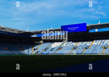 Leicester, Royaume-Uni. 23 décembre 2023. Vue générale à l'intérieur du stade pendant le match de championnat Sky Bet entre Leicester City et Rotherham United au King Power Stadium, Leicester le samedi 23 décembre 2023. Crédit : MI News & Sport / Alamy Live News Banque D'Images