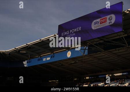 Leicester, Royaume-Uni. 23 décembre 2023. Une vue générale du King Power Stadium lors du Sky Bet Championship Match entre Leicester City et Rotherham United au King Power Stadium, Leicester le samedi 23 décembre 2023. Crédit : MI News & Sport / Alamy Live News Banque D'Images