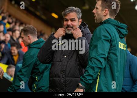 David Wagner, entraîneur-chef de Norwich City avant le match du championnat Sky Bet entre Norwich City et Huddersfield Town à Carrow Road, Norwich le samedi 23 décembre 2023. (Photo : David Watts | MI News) crédit : MI News & Sport / Alamy Live News Banque D'Images