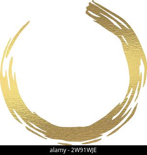 Coup de pinceau cercle doré avec fond transparent Illustration de Vecteur