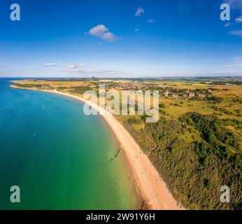 Royaume-Uni, Écosse, Gullane, vue aérienne de la plage le long de Firth of Forth Banque D'Images