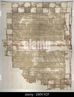 Fragment d'un drapeau de navire, anonyme, vers 1665 fragment de drapeau de navire, presque toute la moitié gauche, avec une croix rouge (Croix de Saint-Georges) sur fond blanc, et un double bord à carreaux rouge-blanc. Ce drapeau est un 'Guinea Jack', qui a été dirigé par la Royal Africa Company anglaise. Cette copie a probablement été conquise en 1665 à partir du fort de Cormantijn sur la côte de l'Afrique de l'Ouest. Drapeau de laine d'Angleterre, couleurs (comme symbole de l'état, etc.) Ghana Banque D'Images