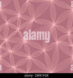 Motif sans couture Zentangle en rouge vin. Motif Lineart inspiré de la nature sans fin. Illustration de Vecteur