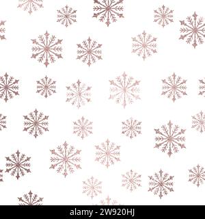 Flocons de neige dorés rose sur fond transparent Illustration de Vecteur