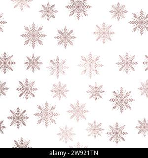 Flocons de neige dorés rose sur fond transparent Illustration de Vecteur