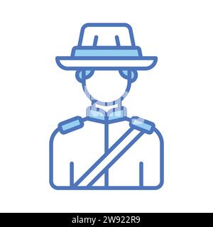 Conception vectorielle d'agent de police monté canadien dans un style tendance, prêt à l'emploi et icône de téléchargement Illustration de Vecteur