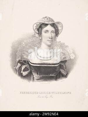 Portrait de Wilhelmina van Pruisen, P. Gillo, d'après Joseph Paelinck, tirage de 1826 Portrait de Wilhelmina. Dans la marge inférieure son nom et son titre. Document de Bruxelles Banque D'Images