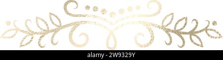 Séparateur de texte, bordure, bordure de texte, or avec fond transparent Illustration de Vecteur