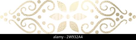 Séparateur de texte, bordure, bordure de texte, or avec fond transparent Illustration de Vecteur