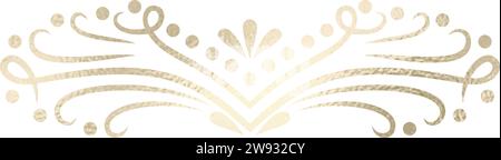 Séparateur de texte, bordure, bordure de texte, or avec fond transparent Illustration de Vecteur