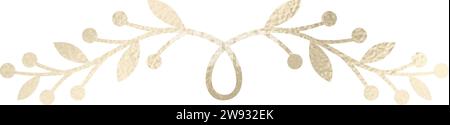 Séparateur de texte, bordure, bordure de texte, or avec fond transparent Illustration de Vecteur