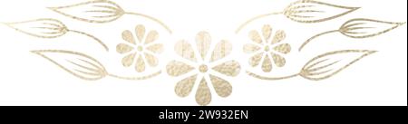 Séparateur de texte, bordure, bordure de texte, or avec fond transparent Illustration de Vecteur