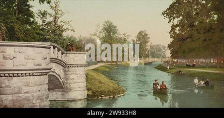 Grand Canal, Belle Isle Park, Detroit, Michigan 1900. Banque D'Images