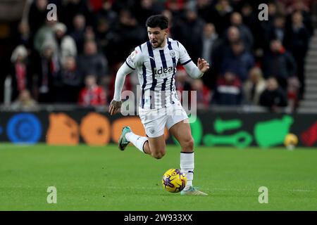 Middlesbrough, Royaume-Uni. 23 décembre 2023. Alex Mowatt de West Bromwich Albion lors du Sky Bet Championship match entre Middlesbrough et West Bromwich Albion au Riverside Stadium, Middlesbrough le samedi 23 décembre 2023. (Photo : Mark Fletcher | MI News) crédit : MI News & Sport / Alamy Live News Banque D'Images