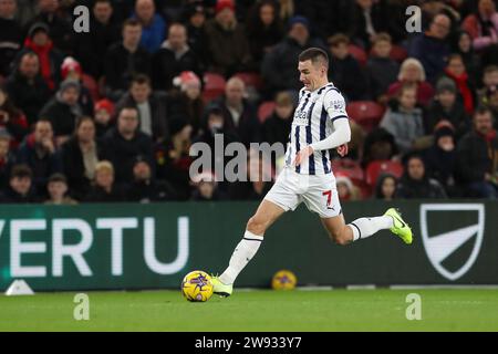 Middlesbrough, Royaume-Uni. 23 décembre 2023. Jed Wallace de Middlesbrough lors du Sky Bet Championship match entre Middlesbrough et West Bromwich Albion au Riverside Stadium, Middlesbrough le samedi 23 décembre 2023. (Photo : Mark Fletcher | MI News) crédit : MI News & Sport / Alamy Live News Banque D'Images