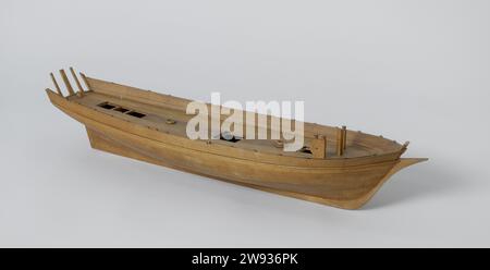 Maquette d'un navire à deux mâts, anonyme, c. 1800 - c. 1850 maquette de navire. Modèle de coque modèle de la coque d'un navire, les deux mâts et la structure sont manquants ainsi que la clôture. bois inconnu (matière végétale) Banque D'Images
