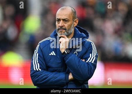 Nuno Espírito Santo Manager de Nottingham Forest avant le match de Premier League Nottingham Forest vs Bournemouth au City Ground, Nottingham, Royaume-Uni, le 23 décembre 2023 (photo Craig Thomas/News Images) in, le 12/23/2023. (Photo Craig Thomas/News Images/Sipa USA) crédit : SIPA USA/Alamy Live News Banque D'Images