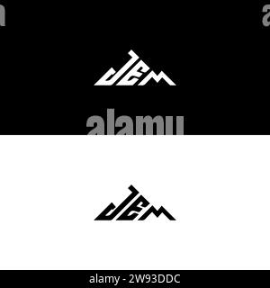 Conception de logo de lettre JEM sur fond noir. Concept de logo de lettre d'initiales créatives de JEM. Motif lettre JEM. Illustration de Vecteur