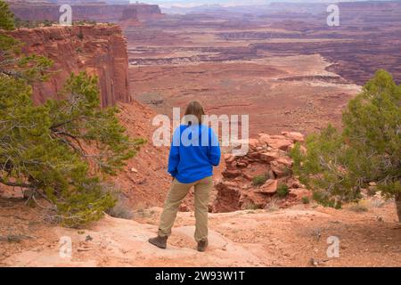 Buck Creek surplombent, Canyonlands National Park, Utah Banque D'Images