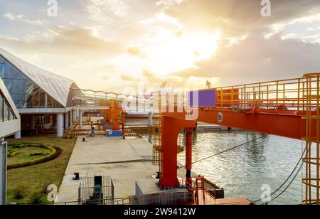 Le port le plus au sud de la Chine continentale, le port de Xuwen dans le Guangdong. Banque D'Images