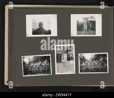 Prisonniers de guerre, 1940 Photography Album Magazine avec cinq photos. Quatre photos concernent des prisonniers de guerre pris dans les colonies françaises ou britanniques, juin 1940. La cinquième photo est celle d'un bâtiment détruit, faisant partie de l'album photo de la Wehrmacht 1938-1941. Belgique (éventuellement) support photographique. impression argentique en carton dévastée, ruinée lieu ou ville ( guerre). Prisonnier de guerre (après la bataille) Belgique Banque D'Images