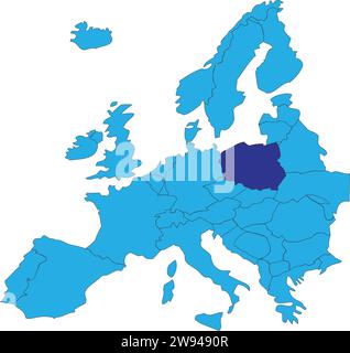 Carte de localisation de la RÉPUBLIQUE DE POLOGNE, EUROPE Illustration de Vecteur