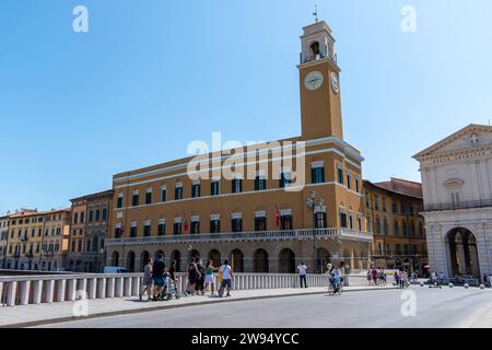 Italie, Pise, 26 juillet 2023. Palazzo Pretorio est le siège de la bibliothèque municipale. Banque D'Images