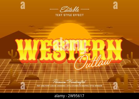 Effet de style de texte vectoriel 3D Retro Disco 80s éditable, adapté à la création de graphiques texte accrocheurs pour les médias numériques et imprimés tels que les affiches, donc Illustration de Vecteur