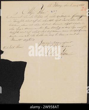 Lettre au baron Huibert Gerard Nahuys van Burgst, H.A. Hove, lettre de 1840 le journal de la Haye. écriture à l'encre (processus) / stylo Banque D'Images