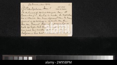 Lettre à Pieter Haverkorn van Rijsewijk, Inconnu, carton Eefde de 1912 lettres. écriture à l'encre (procédés) / stylo / dessin d'impression Banque D'Images