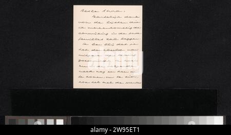 Lettre à Anna Dorothea Dirks, Johan Huizinga, 1927 lettre Leiden papier. écriture à l'encre (procédés) / stylo imprimé. les arts graphiques Banque D'Images