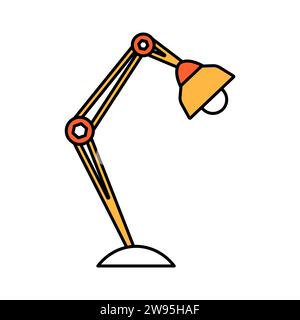 Lampe de bureau de style plat. Lecture de la lumière dans le style de dessin animé. Icône de clipart vectoriel. Illustration de Vecteur