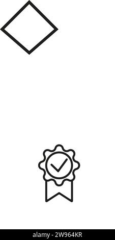 Icône de garantie de qualité dans la conception de style de contour. Approuvé, enseigne certifiée. Qualité. Contour modifiable. SPE 10. Concept d'emblème de contrôle minimal du consommateur Illustration de Vecteur