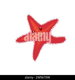 Étoile de mer, étoile de mer dans un style plat. Icône nautique dans le style de bande dessinée Illustration de Vecteur