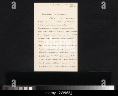 Lettre à Anna Dorothea Dirks, Johan Huizinga, 1927 lettre Leiden papier. écriture à l'encre (processus) / stylo Banque D'Images