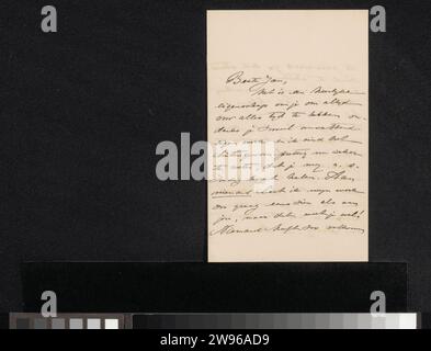 Lettre à Jan Veth, Wally Moes, papier à lettres 1903. Écriture à l'encre (procédés) / stylo Berlin Banque D'Images