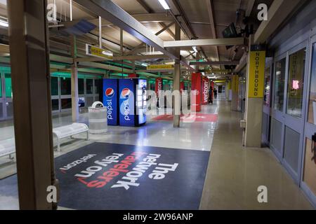 Vue générale de la plate-forme de la gare MGM Grand Monorail Station à Las Vegas, Nevada, États-Unis. Photo prise le 7 décembre 2023. © Belinda jiao jiao Banque D'Images