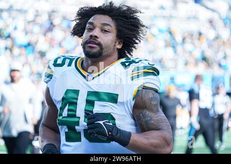 Charlotte, Caroline du Nord, États-Unis, 24 décembre 2023, Eric Wilson, joueur des Green Bay Packers #45 au Bank of America Stadium. (Crédit photo : Marty Jean-Louis/Alamy Live News Banque D'Images