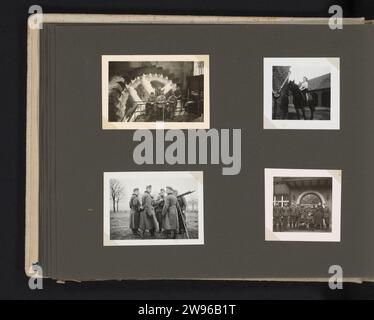 Photos de groupe, Anonyme, 1940 Photographie Magazine Album avec quatre photos des soldats, dont une roue à eau, autour d'une pièce d'arme et une photo d'une jeune femme à cheval, février-mai 1940. Fait partie de l'album photo de la Wehrmacht 1938-1941. Soutien photographique Allemagne. carton gélatine argentée imprimer la société, l'unité, la troupe  service militaire. formation militaire. Manipulation des armes  formation militaire Allemagne Banque D'Images