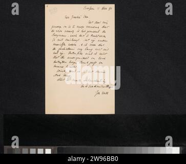 Lettre à Pieter Haverkorn van Rijsewijk, Jan Veth, 1894 lettre Bussum paper. écriture à l'encre (processus) / stylo Banque D'Images