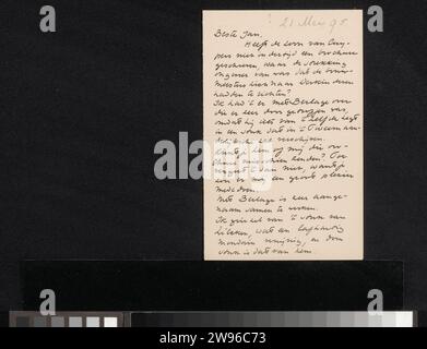 Lettre à Jan Veth, Richard Nicolaüs Roland Holst, 1878 - 1925 lettre lettre lettre datée du 21 mai 95 dans une main ultérieure. papier. écriture à l'encre (procédés) / stylo imprimé Banque D'Images