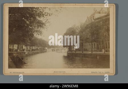 Vue du Keizersgracht au Westermarkt à Amsterdam, Anonymous, Andries Jager, 1860 - 1890 photographie du cabinet support photographique Amsterdam. Carton albumen imprimer canaux, eaux (en ville) Keizersgracht Banque D'Images