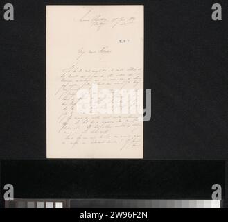 Lettre à Filippo Tessaro, Herman Johannes Aloysius Maria Schaepman, 1879 lettres papier Driebergen. écriture à l'encre (procédés) / stylo imprimé Banque D'Images