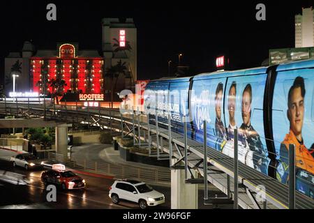 Vue générale de la station de monorail MGM Grand à Las Vegas, Nevada, États-Unis. Photo prise le 7 décembre 2023. © Belinda Jiao jiao.bilin@gmail.com Banque D'Images