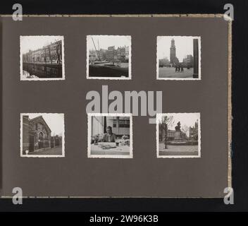 Amsterdam et Zaandam, Anonyme, 1941 - 1942 Photographie Album Magazine avec six photos avec des visages à Amsterdam et Zaandam (Czaar Pierre la Grande Statue et Czaar Peterhuisje) et portrait d'une femme. Fait partie de l'album de photo ABRECOMSINTENTANTur van de Wehrmacht 1941-1943. Support photographique des pays-Bas. carton gélatine argent impression rue (+ ville(-scape) avec des chiffres, staffage). canaux, eaux (en ville). monument, statue. Sortie, voyage d'agrément Amsterdam. Zaandam. Tsar Peterhuisje Banque D'Images