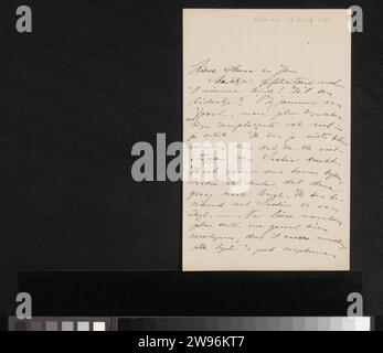 Lettre à Anna Dorothea Dirks et Jan Veth, Wally Moes, 1888 - 1918 lettres écriture à l'encre (processus) / PEN vie de famille maisons Banque D'Images